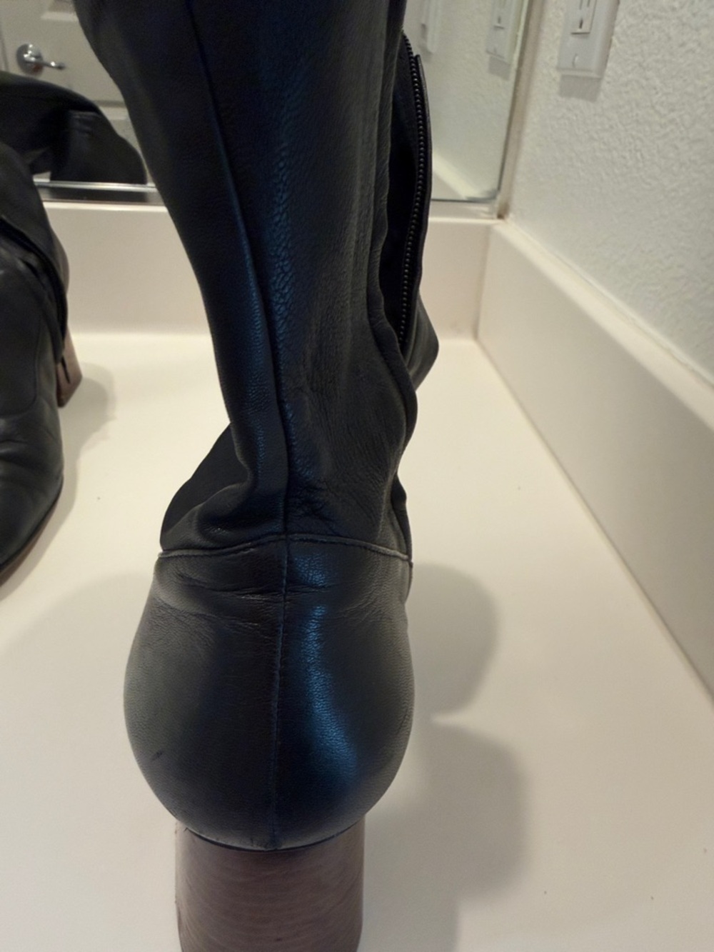 Celine Black Leather Fold-Over Ankle Booties - Picture 3 of 10